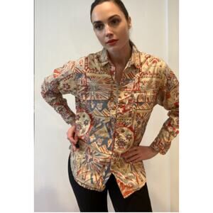 Ralph Lauren Country Cotton Native American Western Print Button Down ~ Sz 10